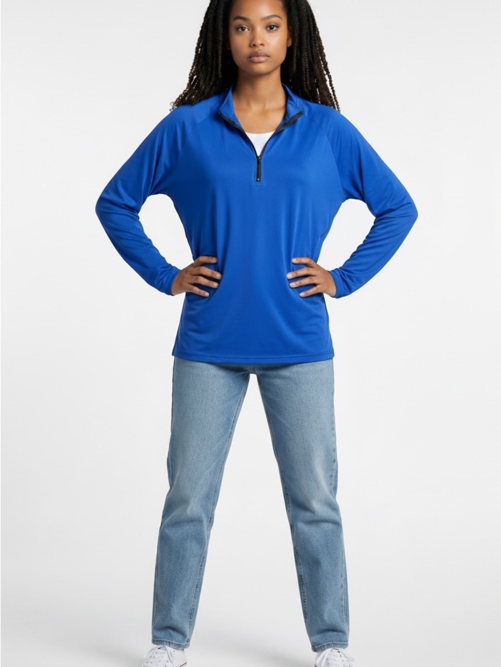 Essentials Women's Royal Blue Quarter-Zip Pullover